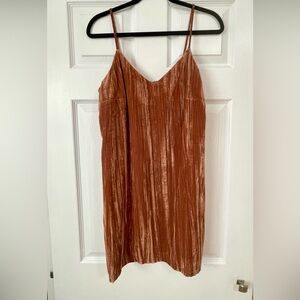 Womens Velvet Strappy Slip Mini Dress